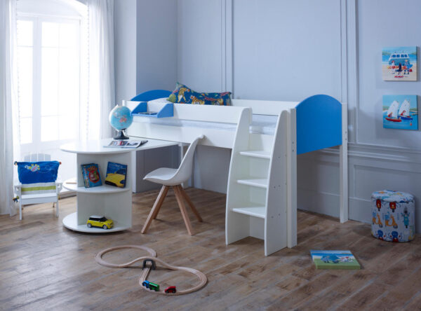 Eli white mid sleeper with desk - Cabin beds for small room